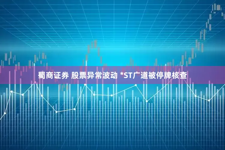 蜀商证券 股票异常波动 *ST广道被停牌核查